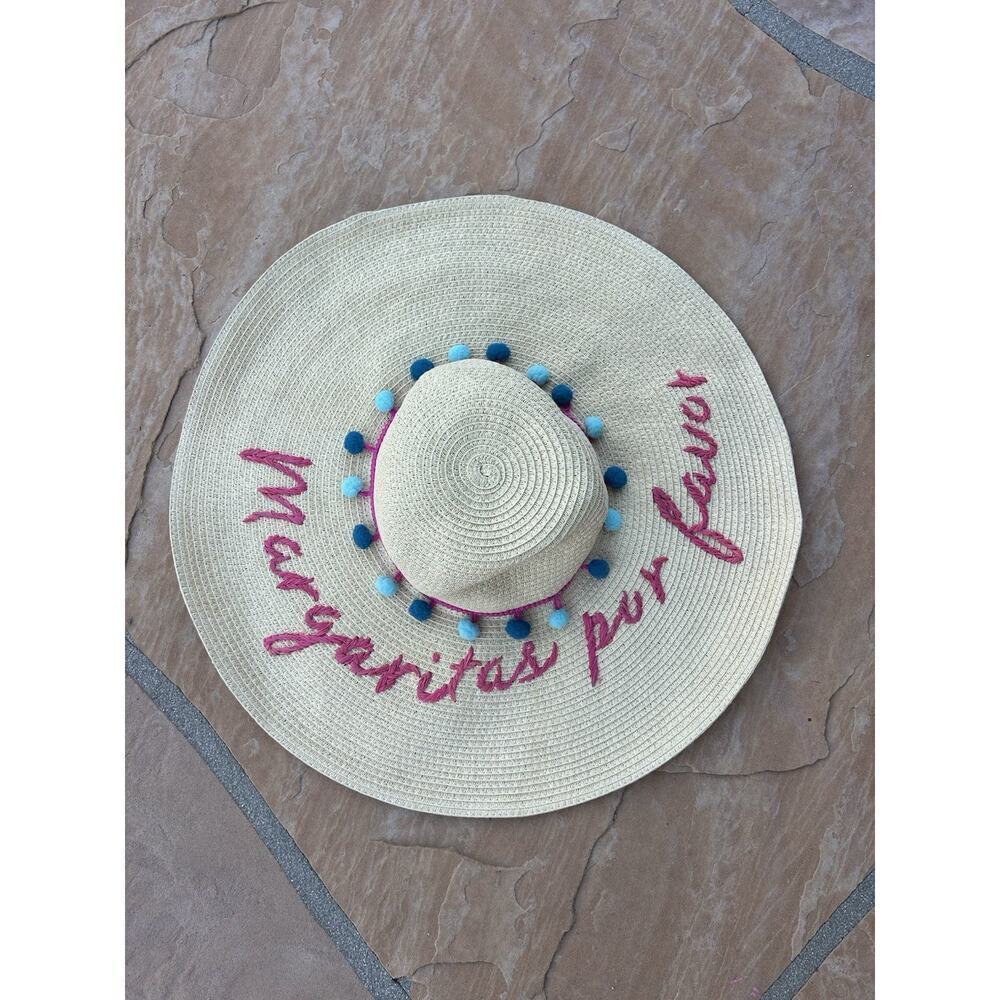 Express Womens Paper/Polyester Woven Floppy Sun Hat Margaritas OneSize JW